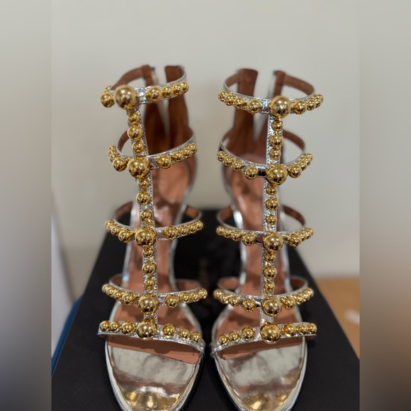 Samuele Failli Heels size 39.5 silver & gold - Picture 3 of 10